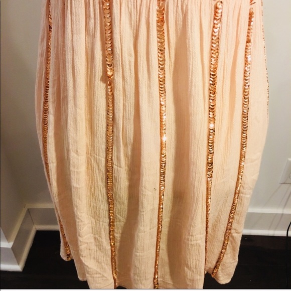 Free People NWT Pink Nude Sequent Glitter Dress - Picture 6 of 8